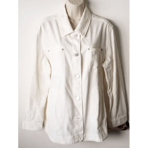 Liverpool Off-White Stretch Denim Jacket XLP Petite - Picture 1 of 5